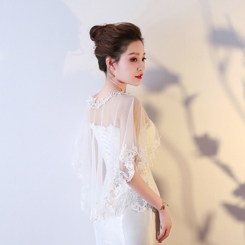 Wedding Dress Supply - ขนาดใหญ่ขนาดชุดราตรีหมวกชุดหมวกอุปกรณ์จัดงานแต่งงานลูกไม้ดอกไม้ผ้าคลุมไหล่โปร่งใสเจ้าสาวงานแต่งงานหมวกผู้หญิง Wraps