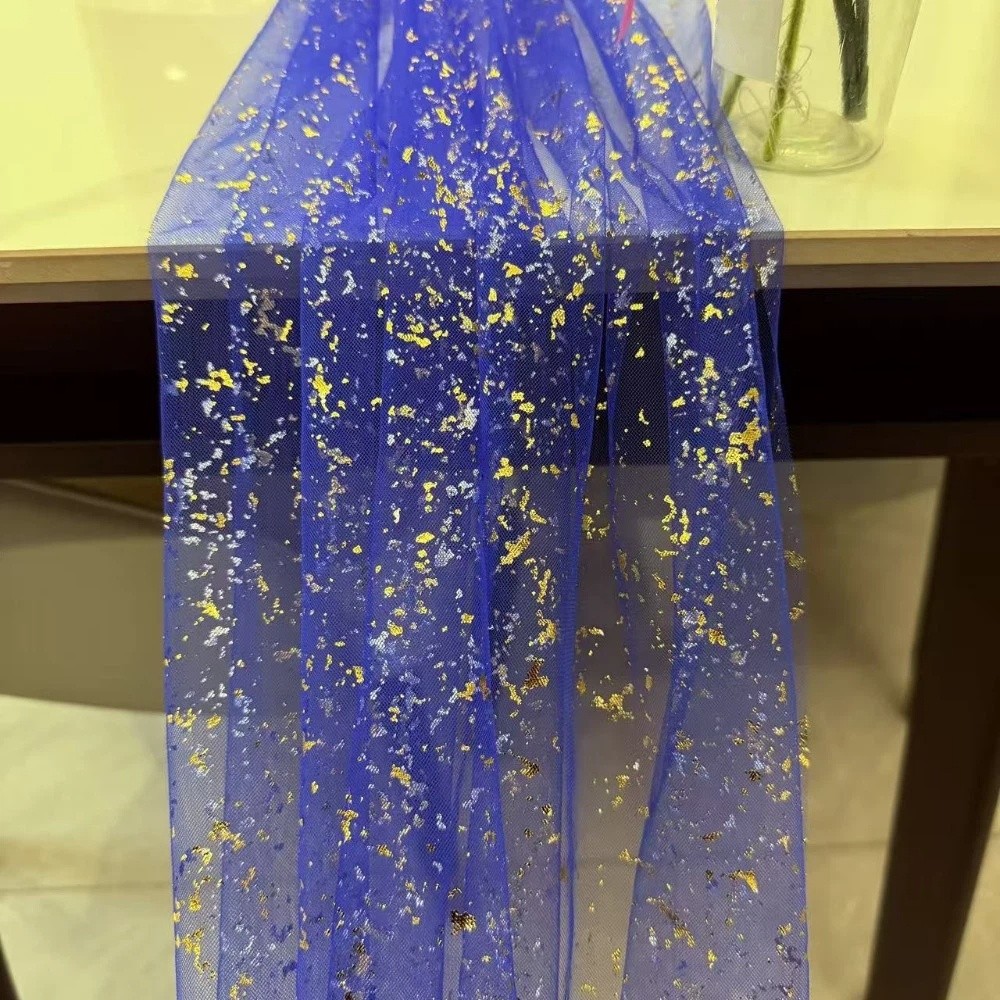 Table Runner Sequin - ผ้าปูโต๊ะลายกลิตเตอร์สีทองแบบยุโรป หรูหรา ผ้าตาข่าย สำหรับงานวันเกิด นุ่มนวล สวยงาม