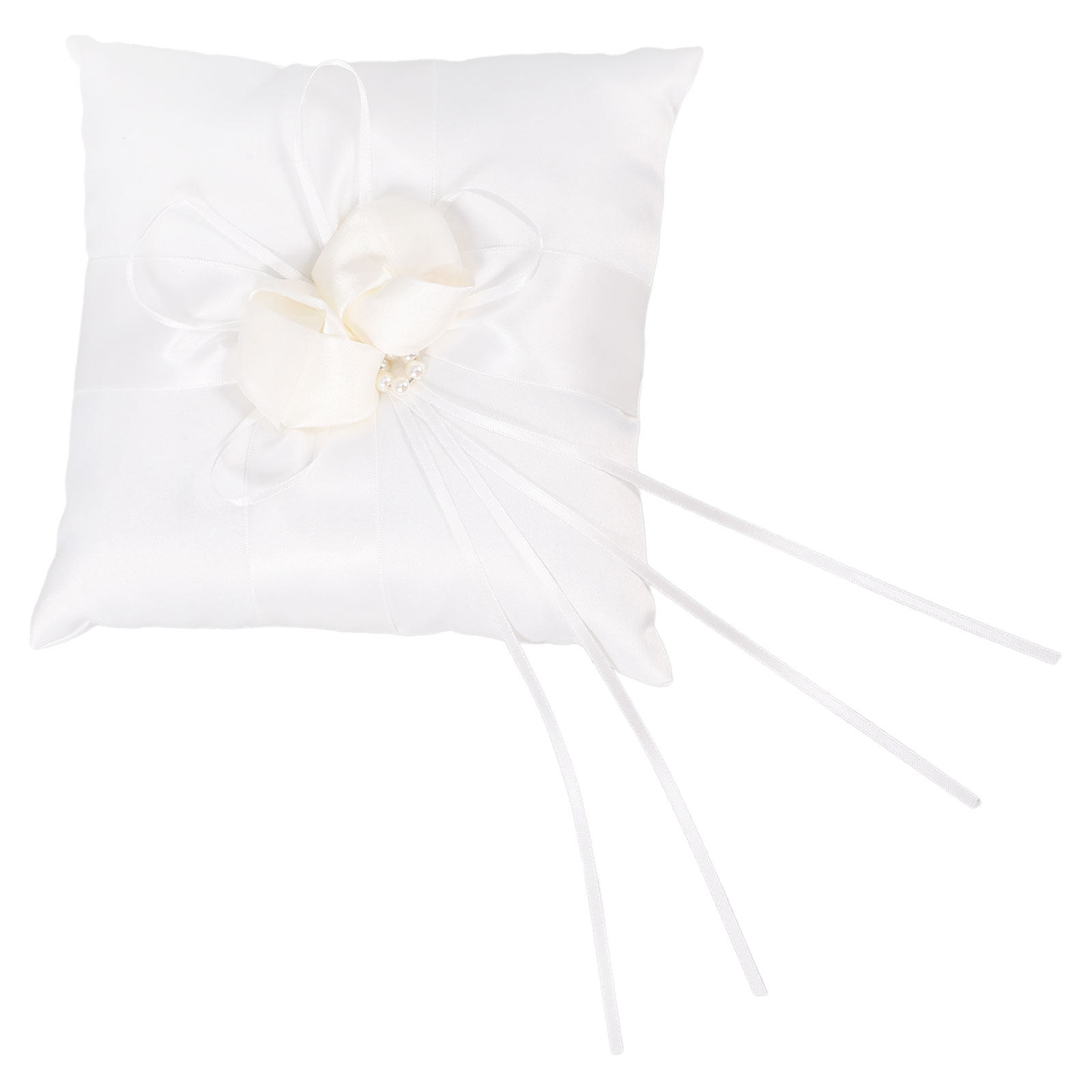 Ring Bearer Pillow - หมอนใส่แหวนสีขาว ขนาด 20x20 ซม. สำหรับพิธีแต่งงาน ขนาดพกพา