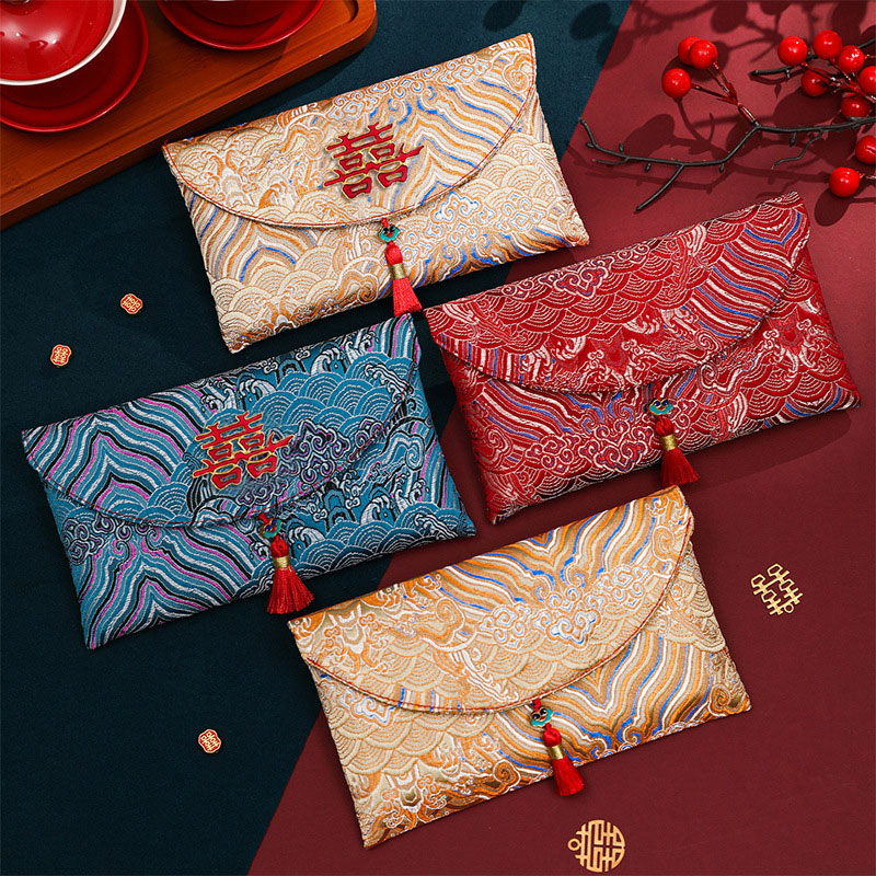 ถุงผ้าปักลายโบรเคด 2 ชิ้น สำหร - Wedding Envelopes บทวิจารณ์และราคา