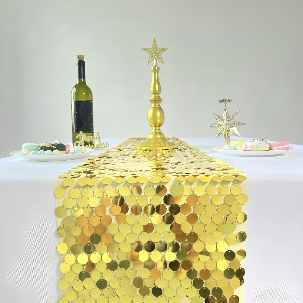 ผ้าปูโต๊ะลายเกล็ดปลาหรูหราสง่า - Table Runner Sequin บทวิจารณ์และราคา