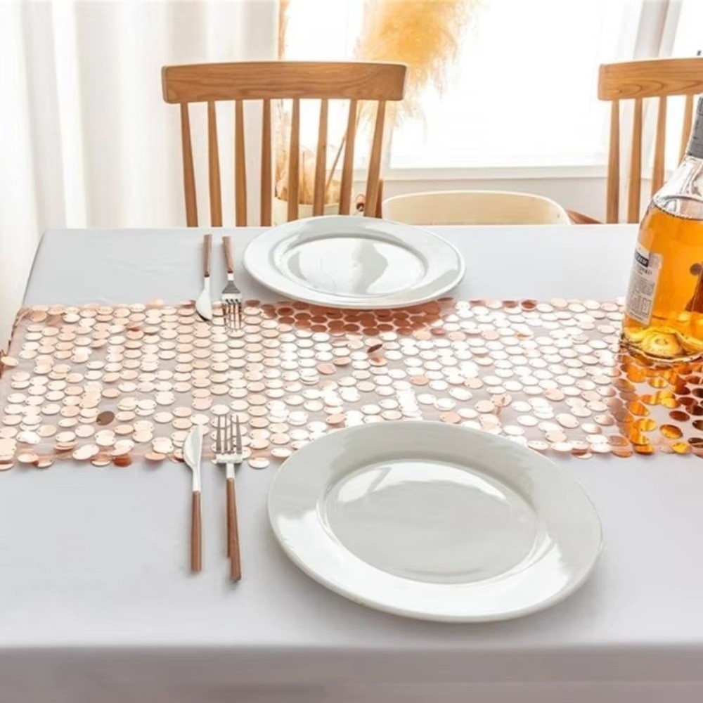 ผ้าปูโต๊ะลายเกล็ดปลาหรูหราสง่า - Table Runner Sequin บทวิจารณ์และราคา