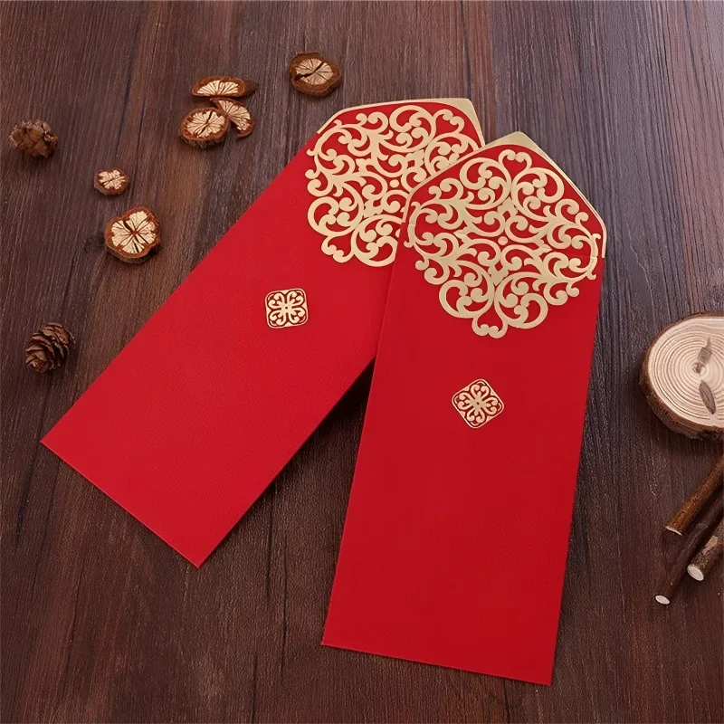 10pcs จีนสีแดงซองทองพิมพ์กระเป - Wedding Envelopes บทวิจารณ์และราคา