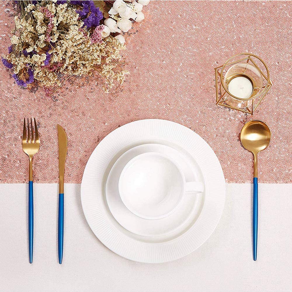 ผ้าปูโต๊ะปักเลื่อมสีโรสโกลด์ L - Table Runner Sequin บทวิจารณ์และราคา