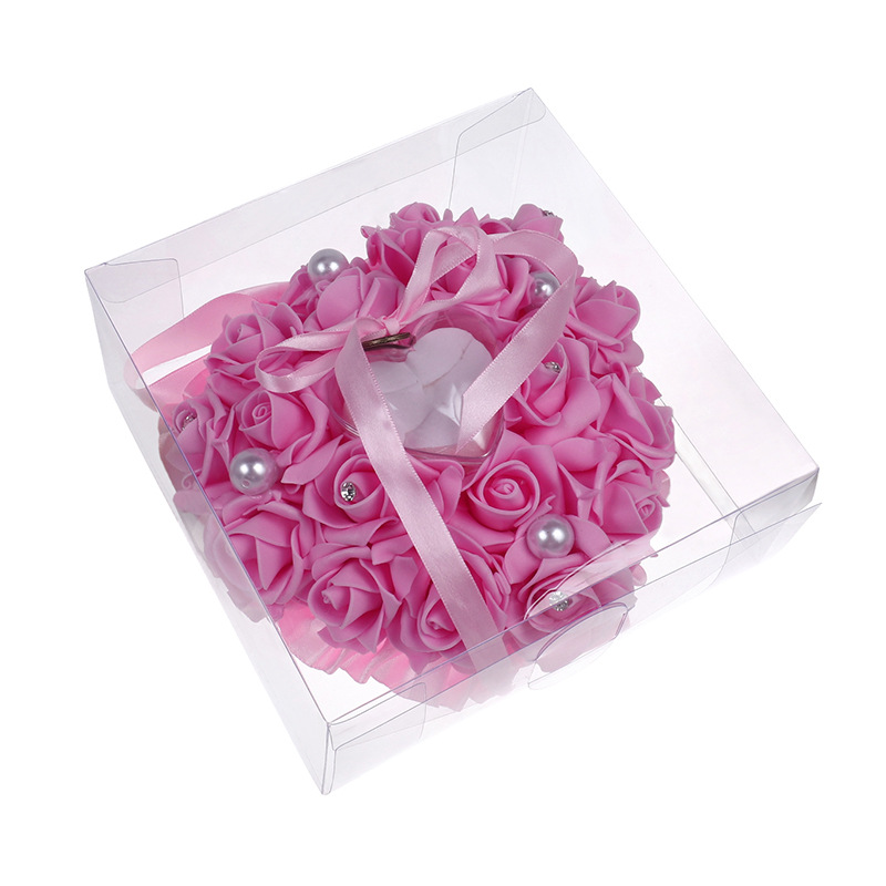 1 ชิ้นรูปหัวใจ Rose ดอกไม้กล่อ - Ring Bearer Pillow บทวิจารณ์และราคา