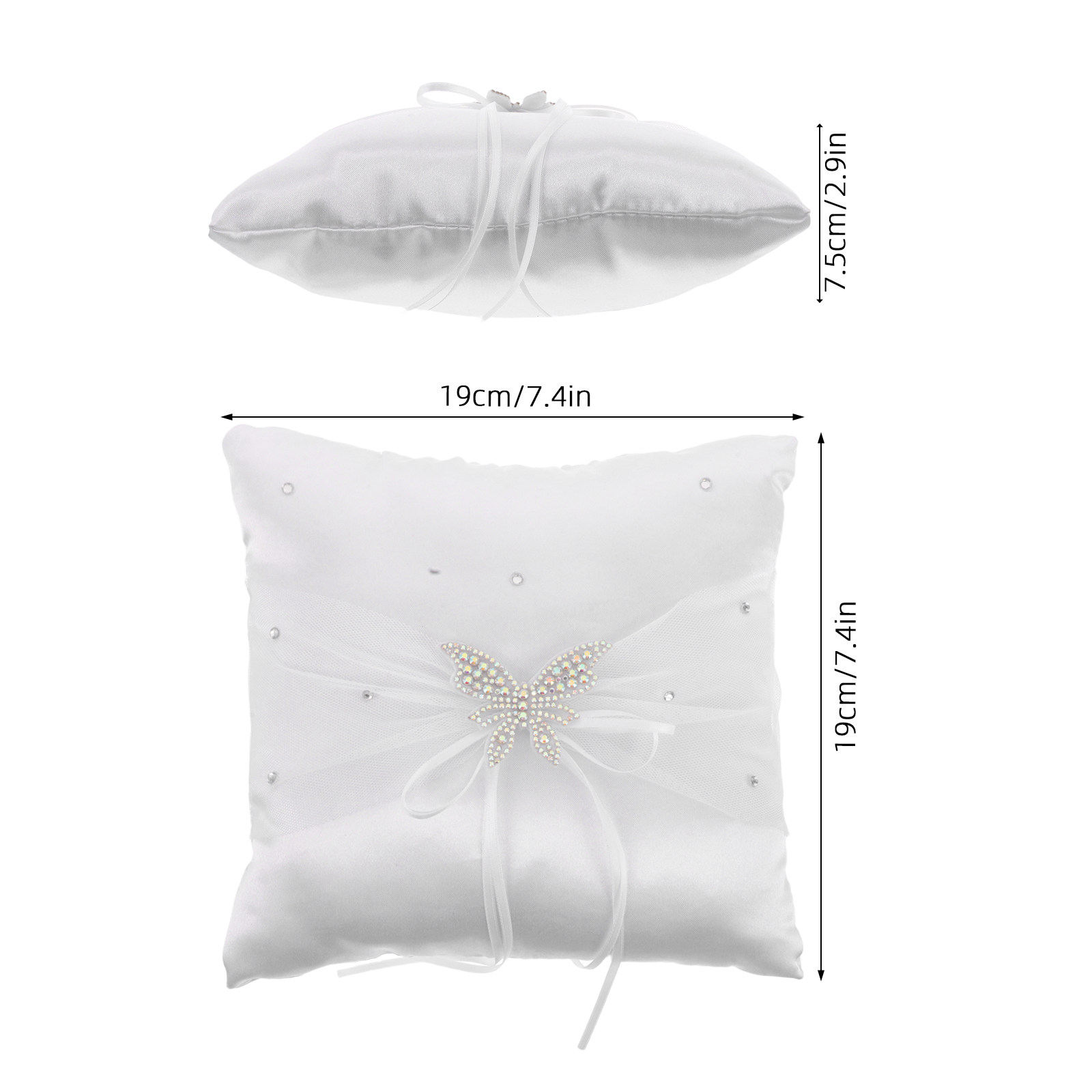 หมอนวางแหวนแต่งงาน ผ้าซาตินสีข - Ring Bearer Pillow บทวิจารณ์และราคา