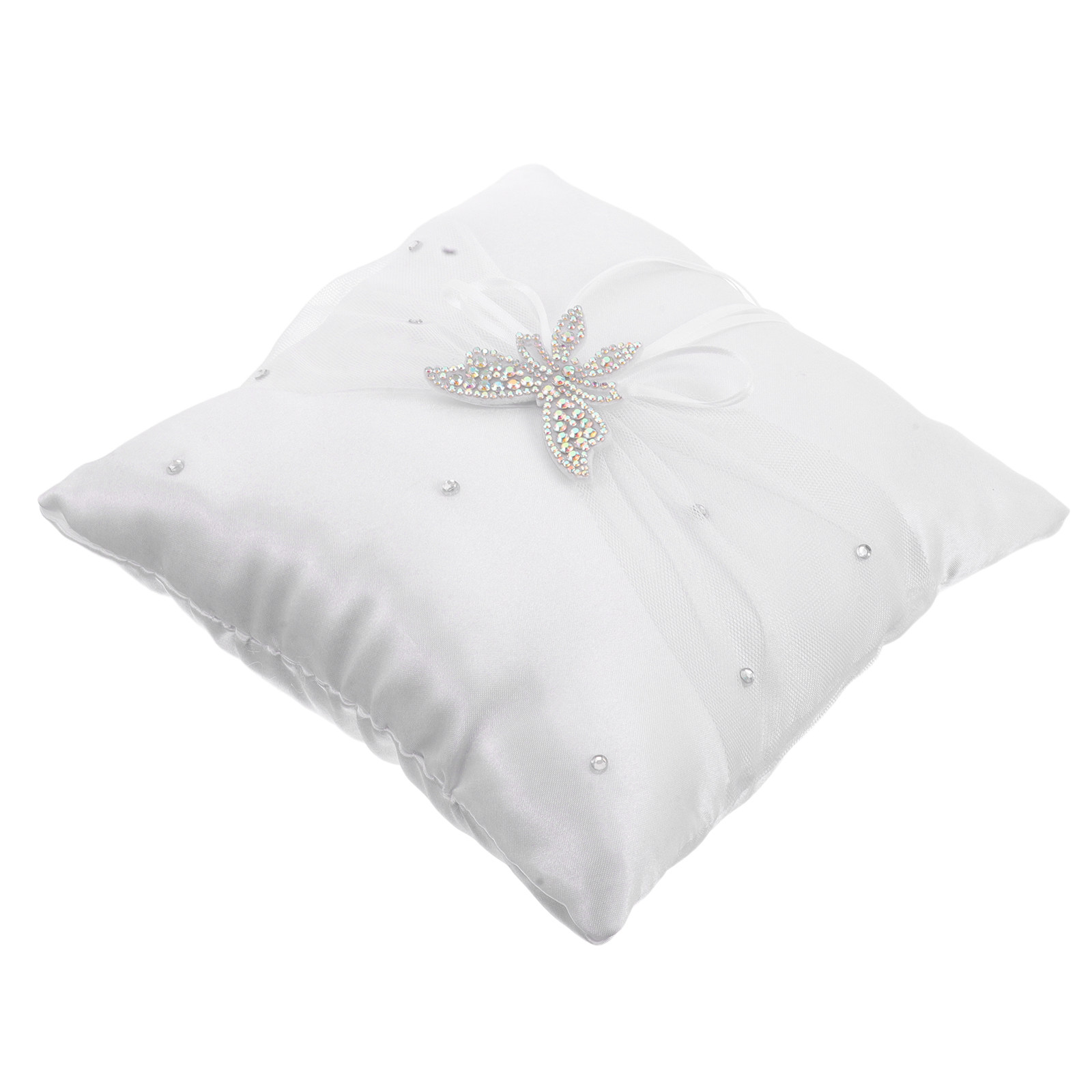 หมอนวางแหวนแต่งงาน ผ้าซาตินสีข - Ring Bearer Pillow บทวิจารณ์และราคา