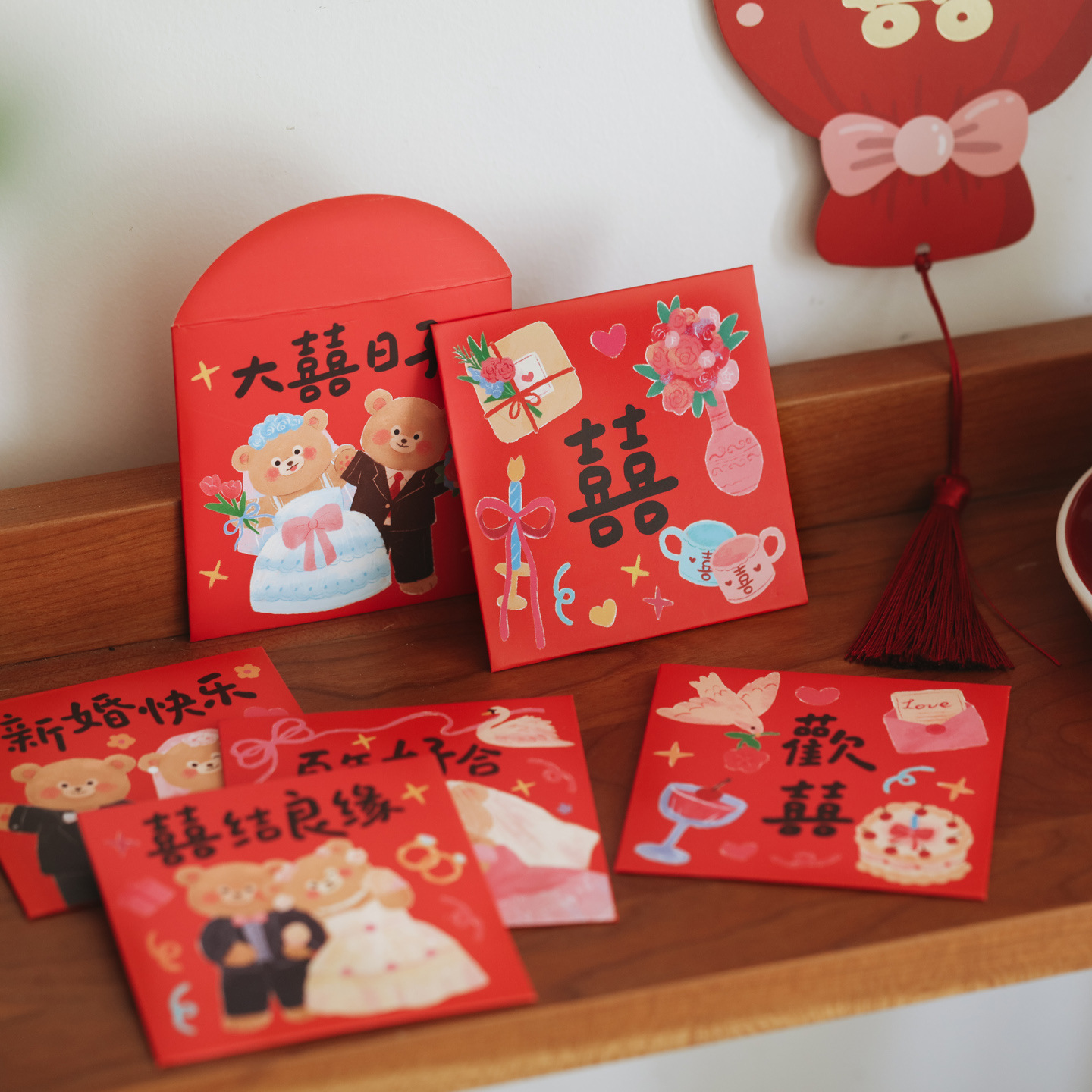 ซองแดงปิดประตู 6 ชิ้น สำหรับงา - Wedding Envelopes บทวิจารณ์และราคา