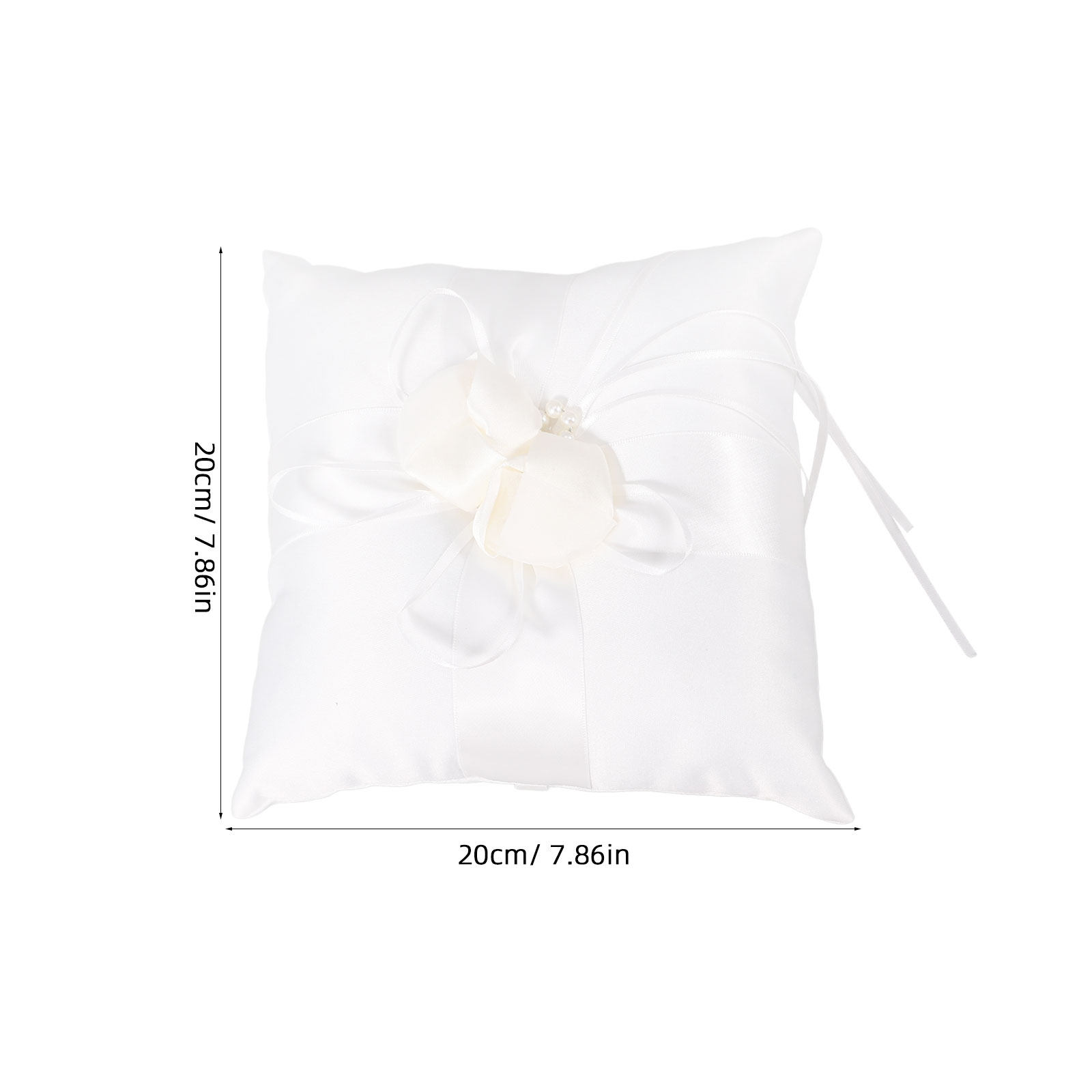 หมอนใส่แหวนสีขาว ขนาด 20x20 ซม - Ring Bearer Pillow บทวิจารณ์และราคา