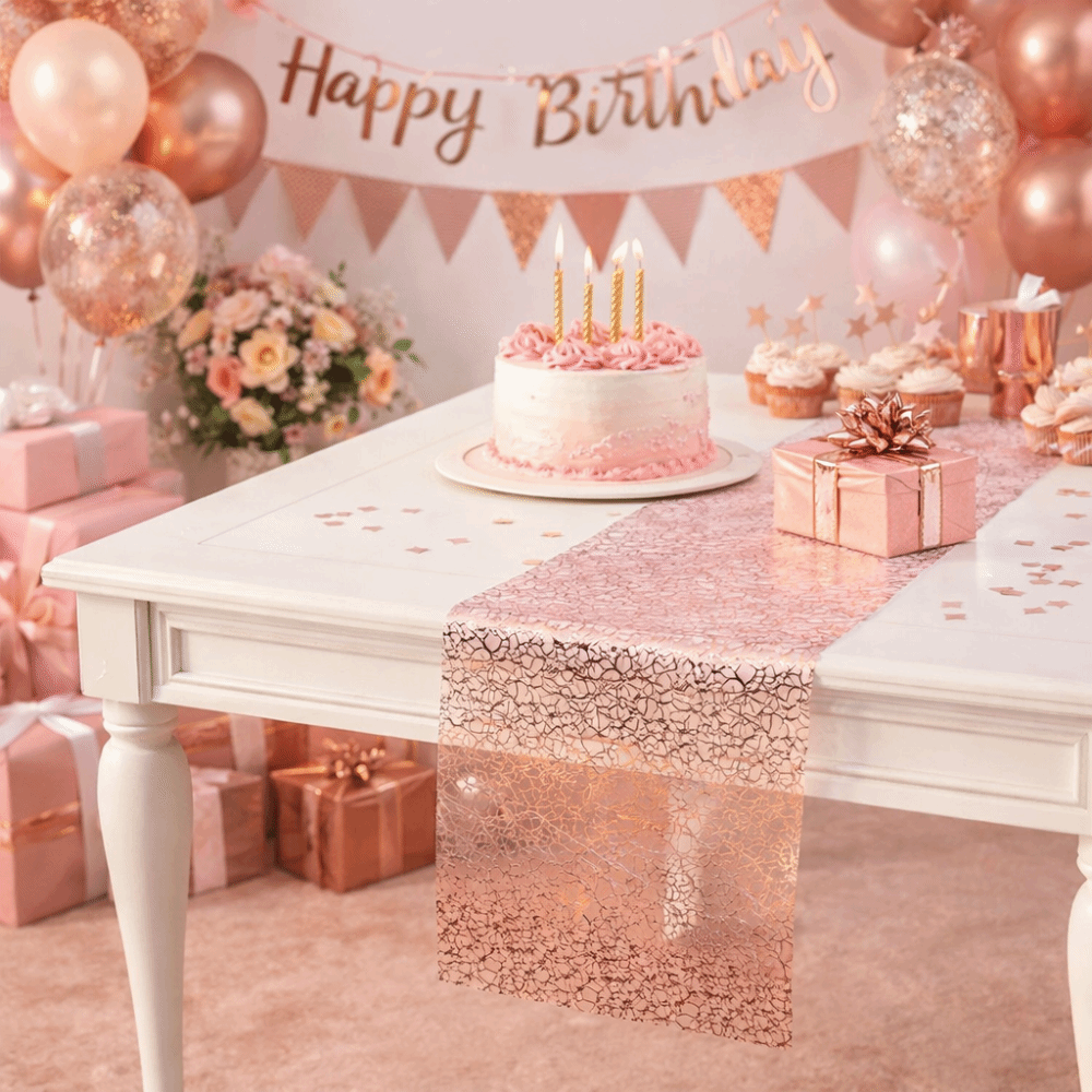 ผ้าปูโต๊ะกลิตเตอร์วิบวับ รูปแบ - Table Runner Sequin บทวิจารณ์และราคา