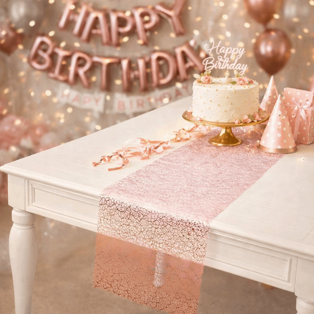 ผ้าปูโต๊ะกลิตเตอร์วิบวับ รูปแบ - Table Runner Sequin บทวิจารณ์และราคา