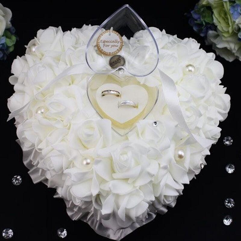 งานแต่งงานงาช้างซาตินคริสตัลแห - Ring Bearer Pillow บทวิจารณ์และราคา