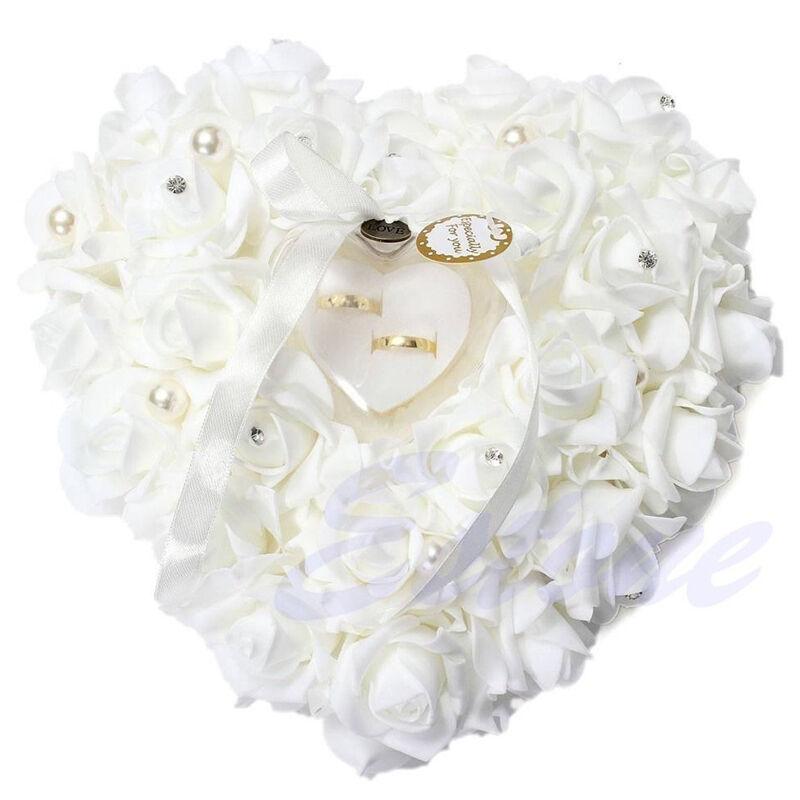 งานแต่งงานงาช้างซาตินคริสตัลแห - Ring Bearer Pillow บทวิจารณ์และราคา
