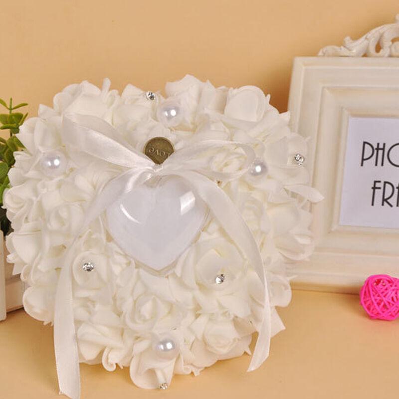 งานแต่งงานงาช้างซาตินคริสตัลแห - Ring Bearer Pillow บทวิจารณ์และราคา