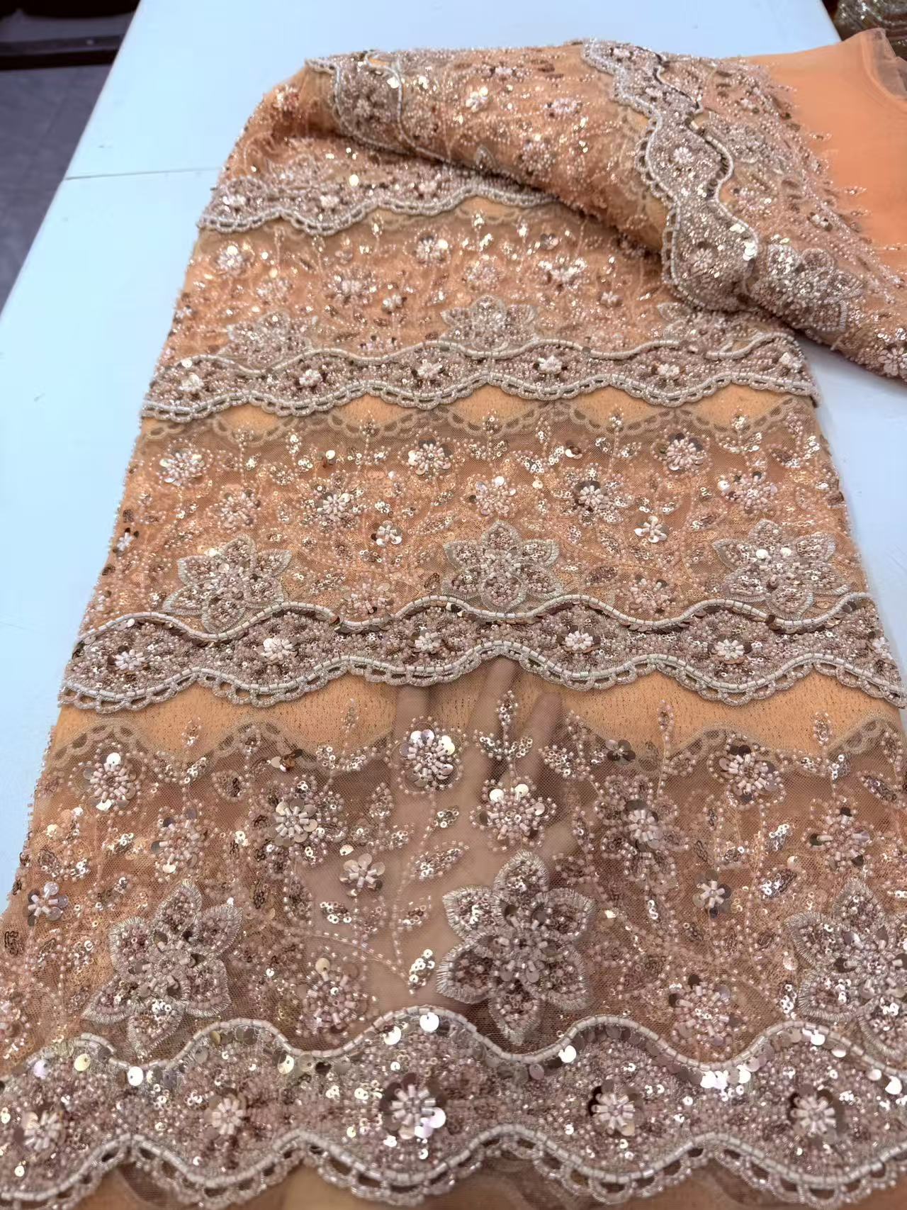 ผ้าลูกไม้ประดับลูกปัดแอฟริกันค - Wedding Dress Supply บทวิจารณ์และราคา